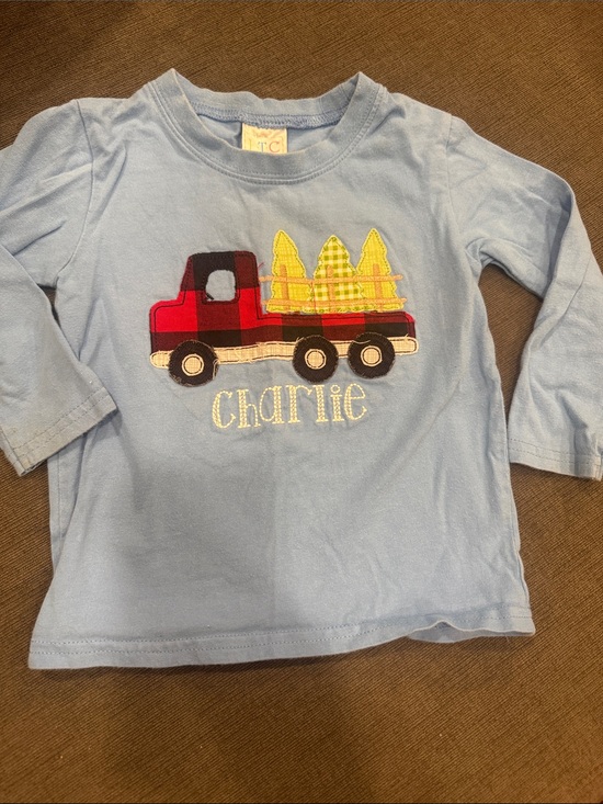 Other - Light Blue Kids Truck Appliqué Shirt - Charlie